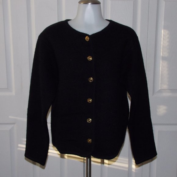 Vintage Tally-Ho women's black wool sweater size M - Picture 2 of 8